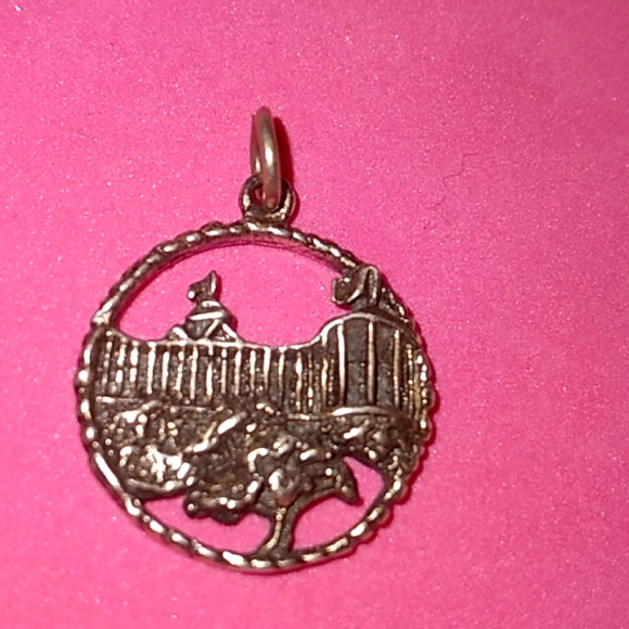 STERLING SILVER VINTAGE NECKLACE CHARM-"THE GRAND HOTEL" - Picture 1 of 5